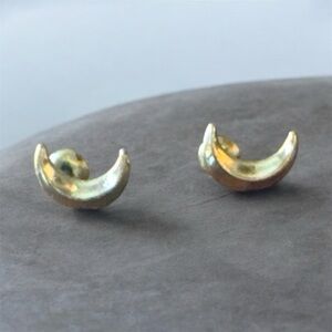 Gold Crescent Moon Earrings